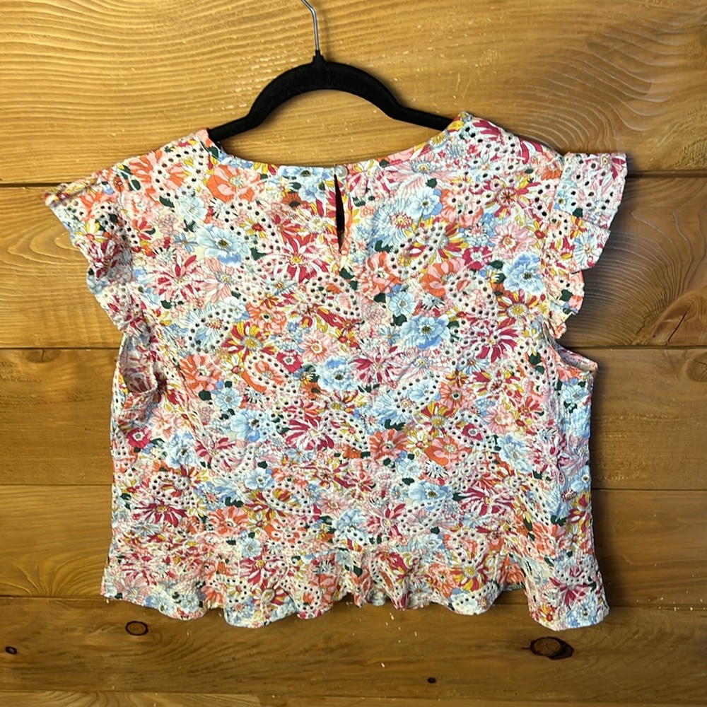 Solitaire Embroidered Eyelet Floral Top Women‎ L Pink Sleeveless Art To Wear NWT - Picture 10 of 12
